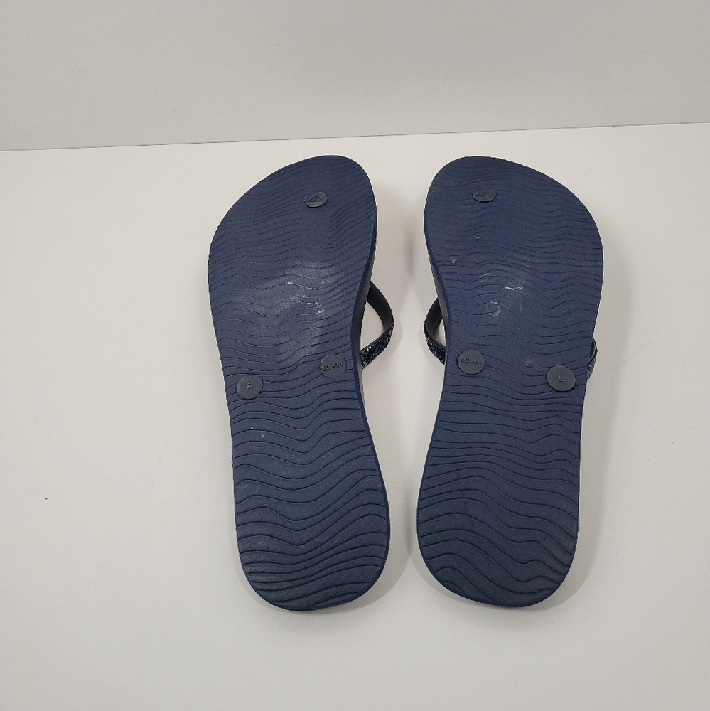 Reef Cushion Navy Blue Glitter Thong Flip Flop Sandals Women's Size 10-11 - Picture 4 of 5